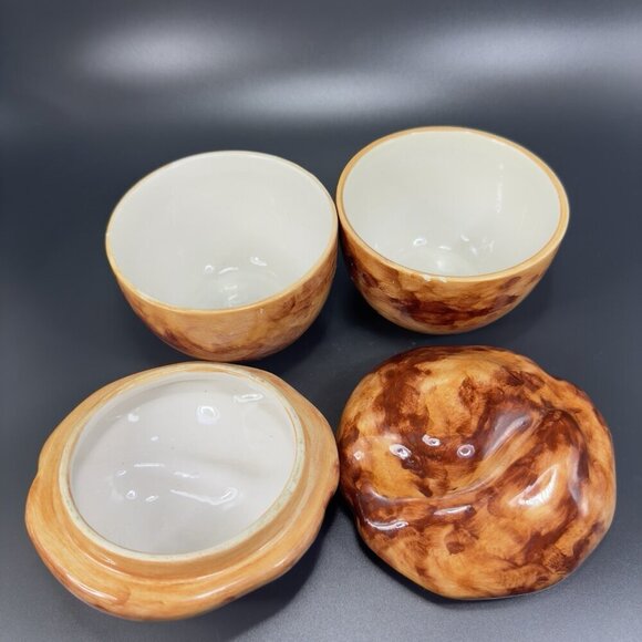 Italian Pottery Bread Pastry Cupcake Canister Jar Container Made In Italy Set 2 - Picture 7 of 13